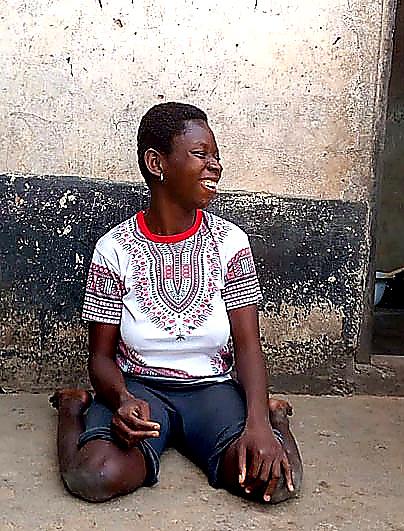 Person with a disability smiling in the community